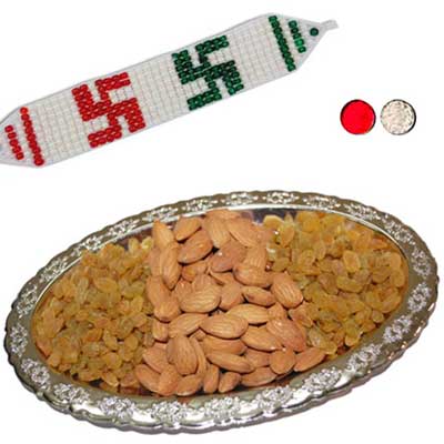 "Rakhi with Dry Fruits - code F21 - Click here to View more details about this Product